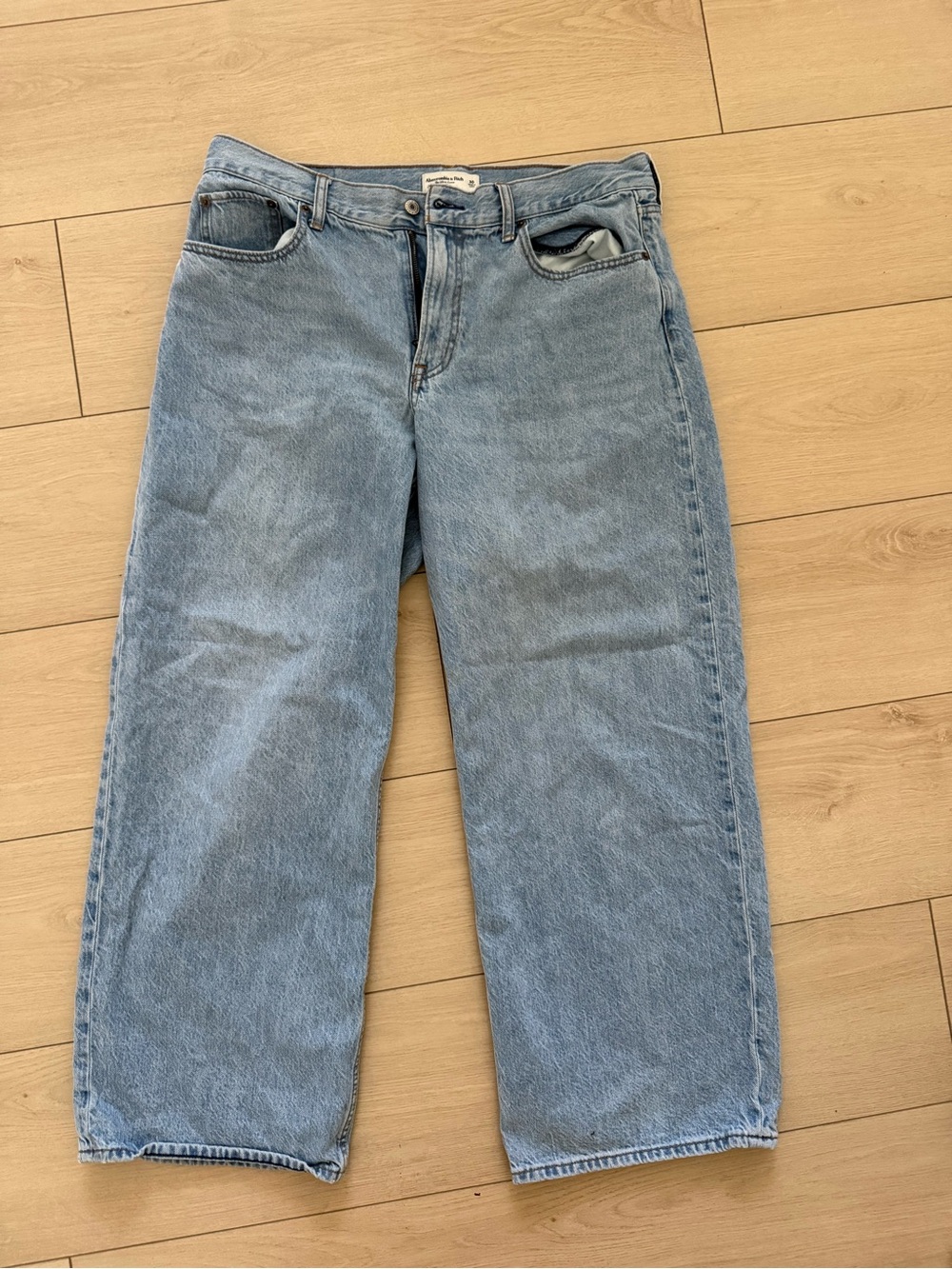 Abercrombie & Fitch Light Blue Wide-Leg Jeans